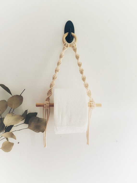 Macrame Toilet Paper Holder | Boho Bathroom Accessories | Hand Towel Holder | Macrame Hand Towel Hanger | Toilet Roll Holder | Bohemian Home