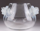 Vintage Lalique Orchidee Large Crystal Vase