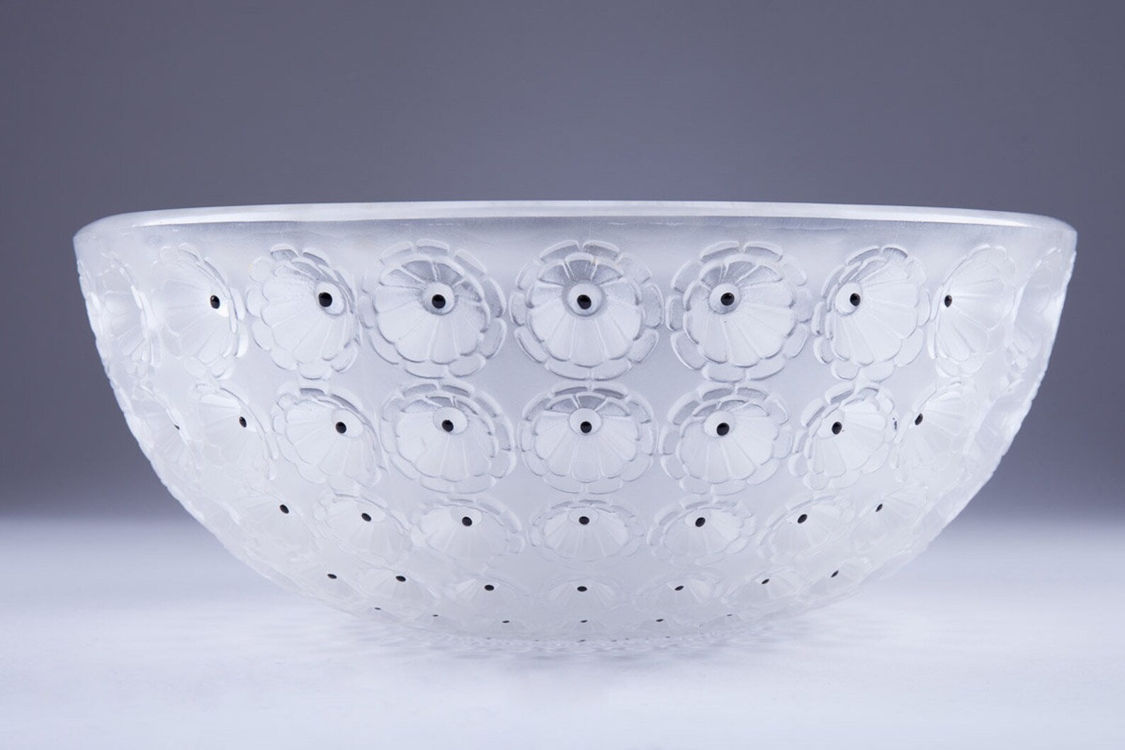 Lalique Frosted Crystal Fruit Bowl Nemours Etsy