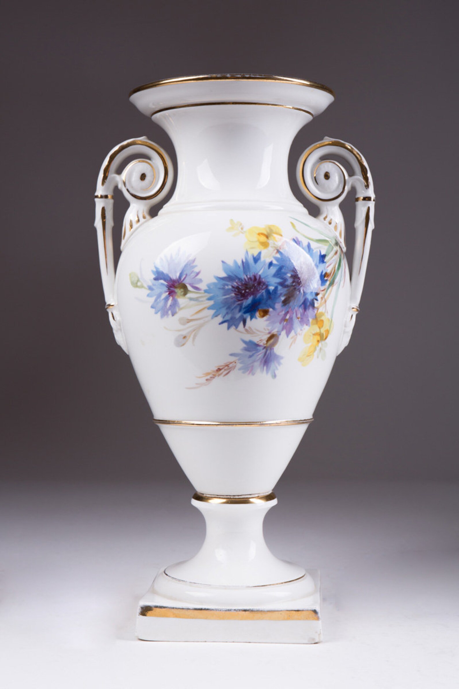 White Meissen vase with flowers Etsy