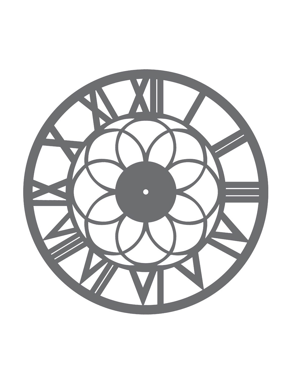 Roman numeral clock Wall Clock Dxf Plan Cdr File Home Etsy