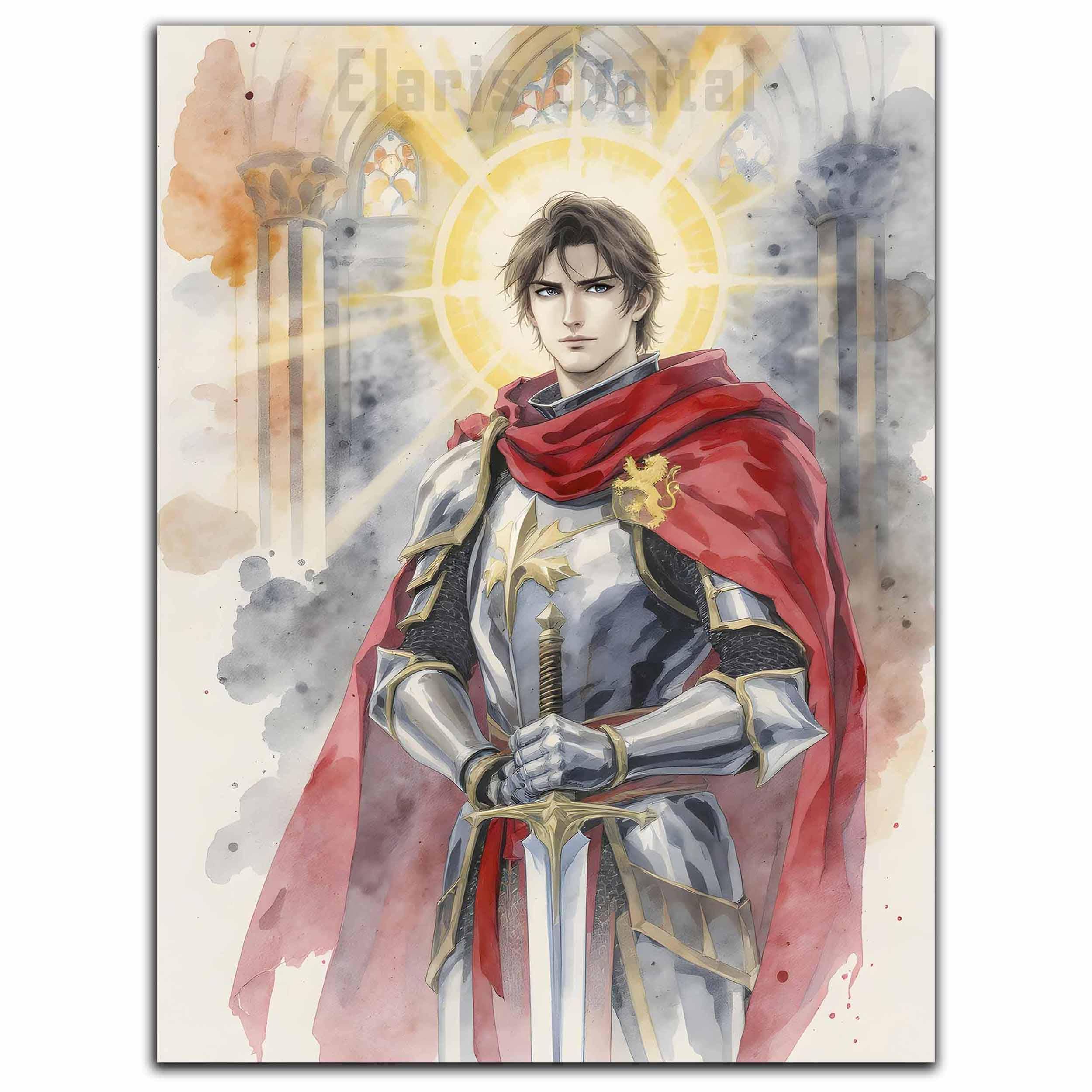 Human Paladin Male – DND Character Pack, Watercolor Fantasy Art, RPG ...