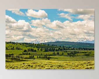 Yellowstone Valley,Digital Download,Printable Wall Art,Landscape Photography,Mountains,Clouds,