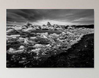 Iceland Black Sand Beach,Digital Download,Landscape Photography,Glacier,Ice,Printable Wall Art,Ocean,Beach