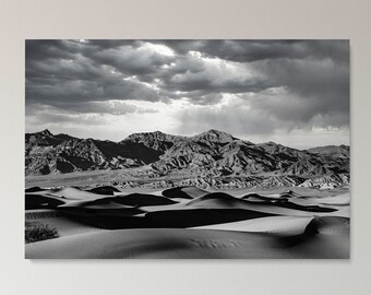 Dunes and Shadows,Digital Download,Printable Wall Art,Black and White,Landscape Photography,Death Valley,Shadows,Sky