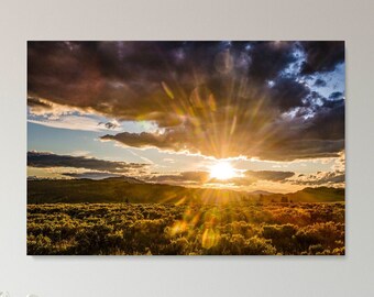 Yellowstone Sunset Valley,Digital Download,Landscape Photography,Clouds,Sun,Printable Wall Art