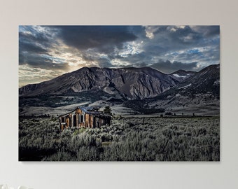 Mountain Cabin,Digital Download,Printable Wall Art,Landscape Photography,Mammoth,High Sierras