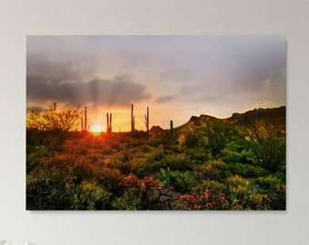 Saguaro at Sunset,Digital Download,Printable Wall Art,Landscape Photography,Desert,Sunset,Cactus