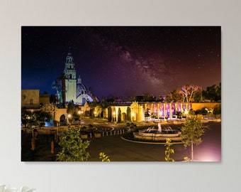 Balboa Park at Night,Digital Download,Printable Wall Art,Landscape Photography,Stars,Night Photography