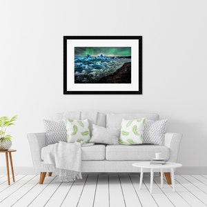 Island Aurora, digitaler Download, Landschaftsfotografie, Gletscher, Eis, druckbare Wandkunst, Ozean, Strand Bild 4