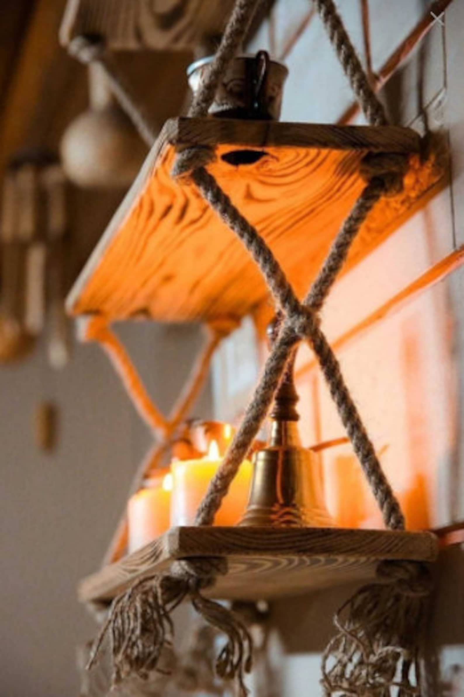 Wooden Hanging Shelf Three Tiered Shelf Wall Shelf Wall Shelf Etsy