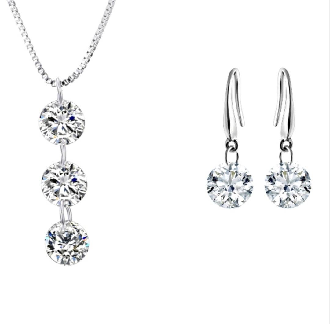 Swarovski® Crystals Naked Drill Necklace and Earring Set - Etsy