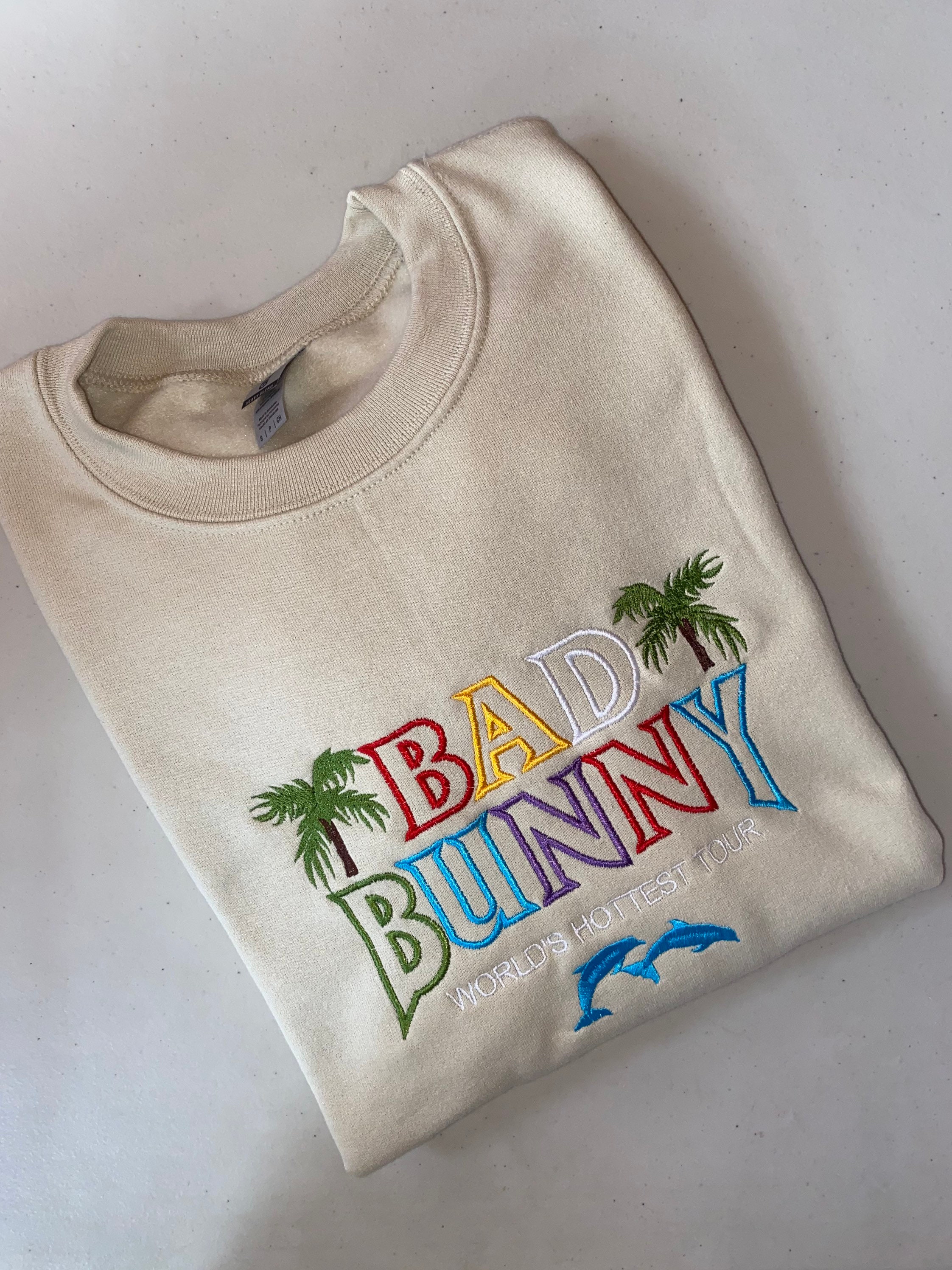 Bad Bunny Embroidered Sweatshirt Bad Bunny Apparel Bad Bunny - Etsy