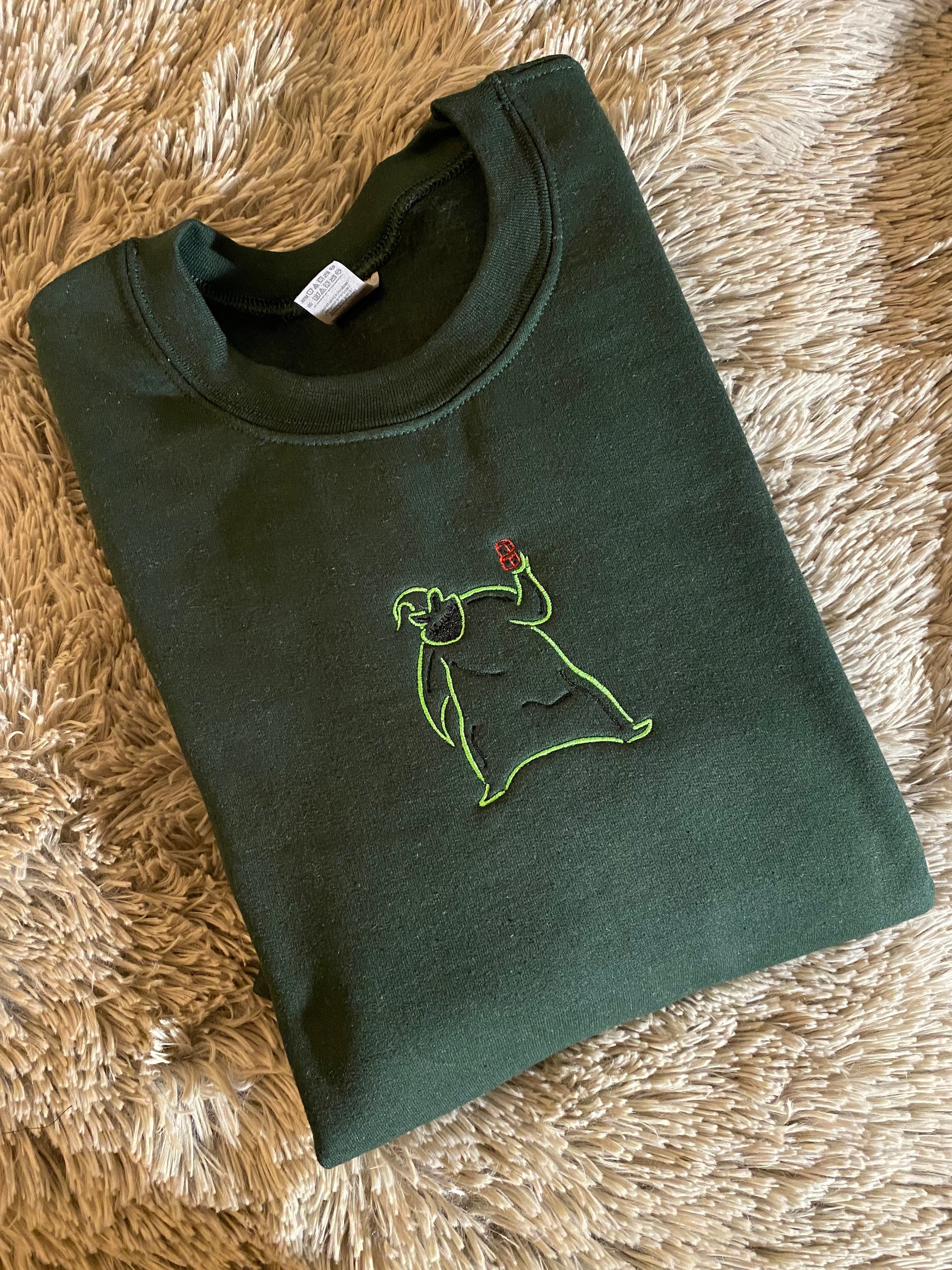 Oogie boogie embroidered sweatshirt, embroidered