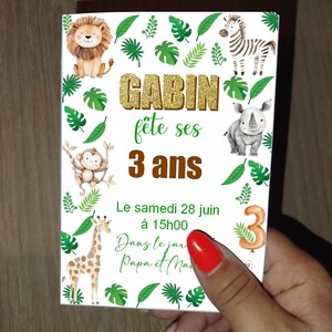 Carton d'invitation anniversaire enfant personnalisable - NUMÉRIQUE