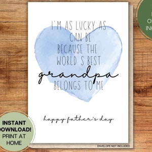 Beste Opa Karte der Welt l Vatertag, Papa, Opa l Kind, Kleinkind, Kind l Geschenk Vorschule Kindertagesstätte druckbare sofortiger digitaler Download 15x7
