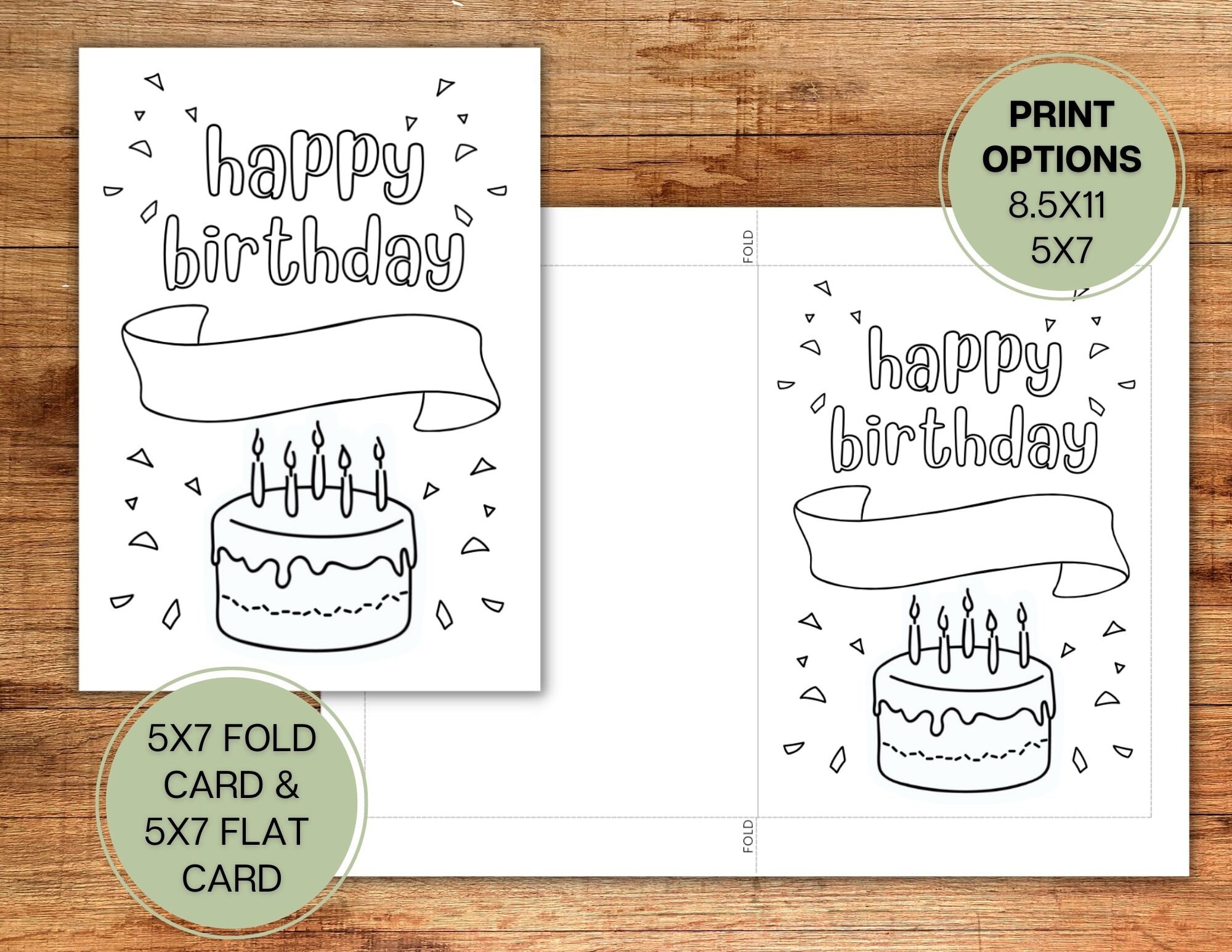 Happy Birthday Coloring Card From Child L Craft L Gift L Kid L ...