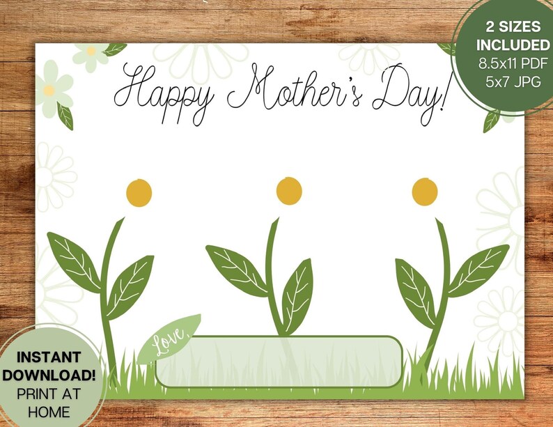 Mother's Day Thumbprint Craft Card L Child, Toddler, Handprint Fingerprint L Preschool, Daycare ...