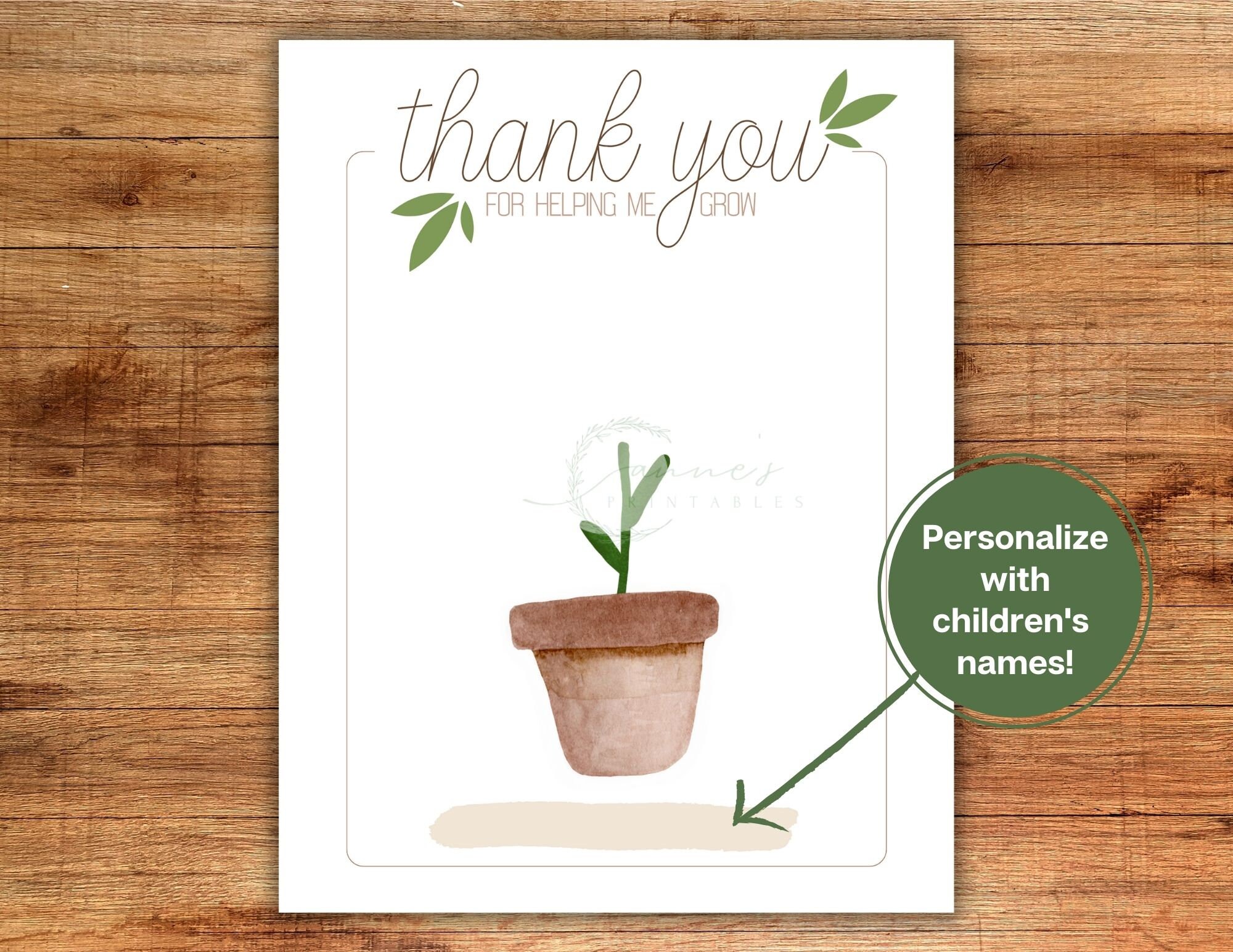 Thank You for Helping Me Grow Handprint Craft Card From Child, Toddler ...