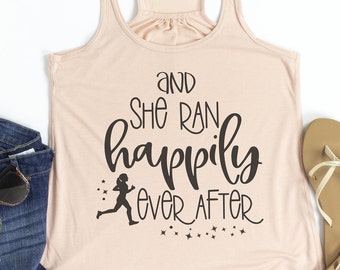 She Ran Happily Ever After Run Disney Tank / Disney Running Tank Top / Run Disney Shirt / Disney Half Marathon Shirt / Disney Princess Tank