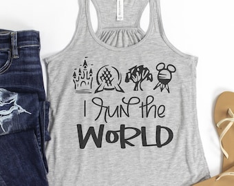 I Run The World Run Disney Tank / Disney Running Tank / Disney 5k Tank  / Run Disney Shirt / Disney Marathon Shirt / Disney Marathon Tank