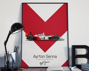 Marlboro Mclaren MP4-4 Ayrton Senna 1988 Champion Poster DIGITAL download Design For Kids Boys Man Cave Boys Room 18x24 Inches