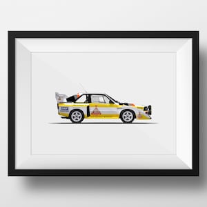 Printable Audi Quattro S1 Rally Car Side View Classics Series Poster DIGITAL DOWNLOAD Design For Boys Man Cave Boys Room 8x10 Inches