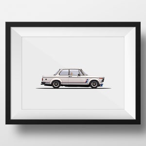 Printable BMW 2002 Turbo DIGITAL DOWNLOAD Design For Boys Man Cave Boys Room 8x10 Inches