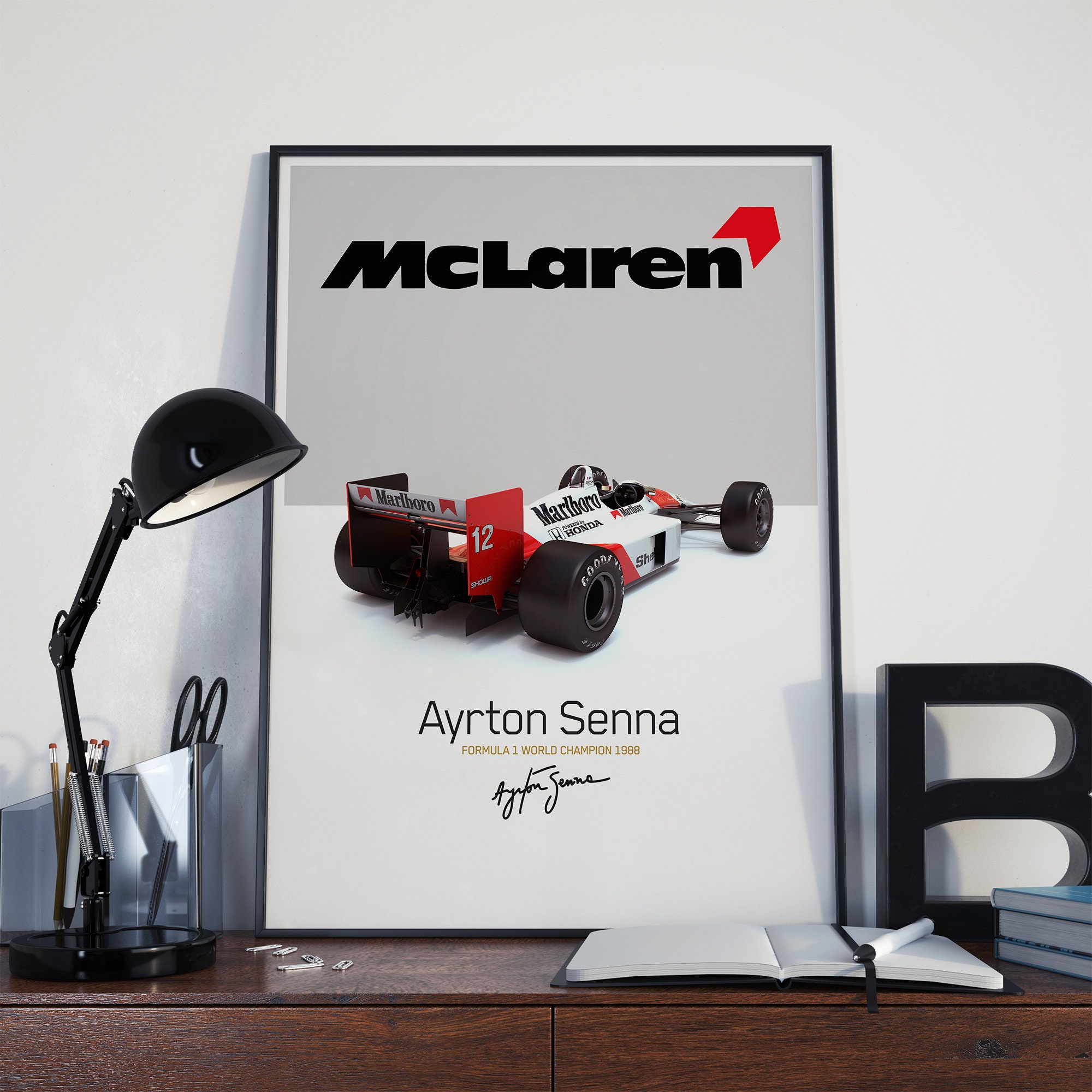 Ayrton Senna Colour Door Poster #1 Hel 