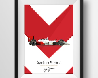 Ayrton Senna McLaren MP4-4, 11x14 inches 1988 Champion Poster (Digital Download)