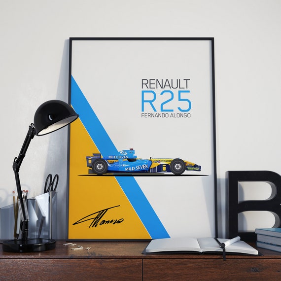 Printable Fernando Alonso Renault R25 Formula 1 Poster DIGITAL download  Design For Boys Man Cave Boys Room 18x24 Inches