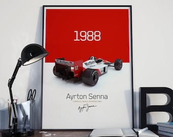 Ayrton Senna McLaren MP4-4 Poster, 1988 Champion (Digital Download)