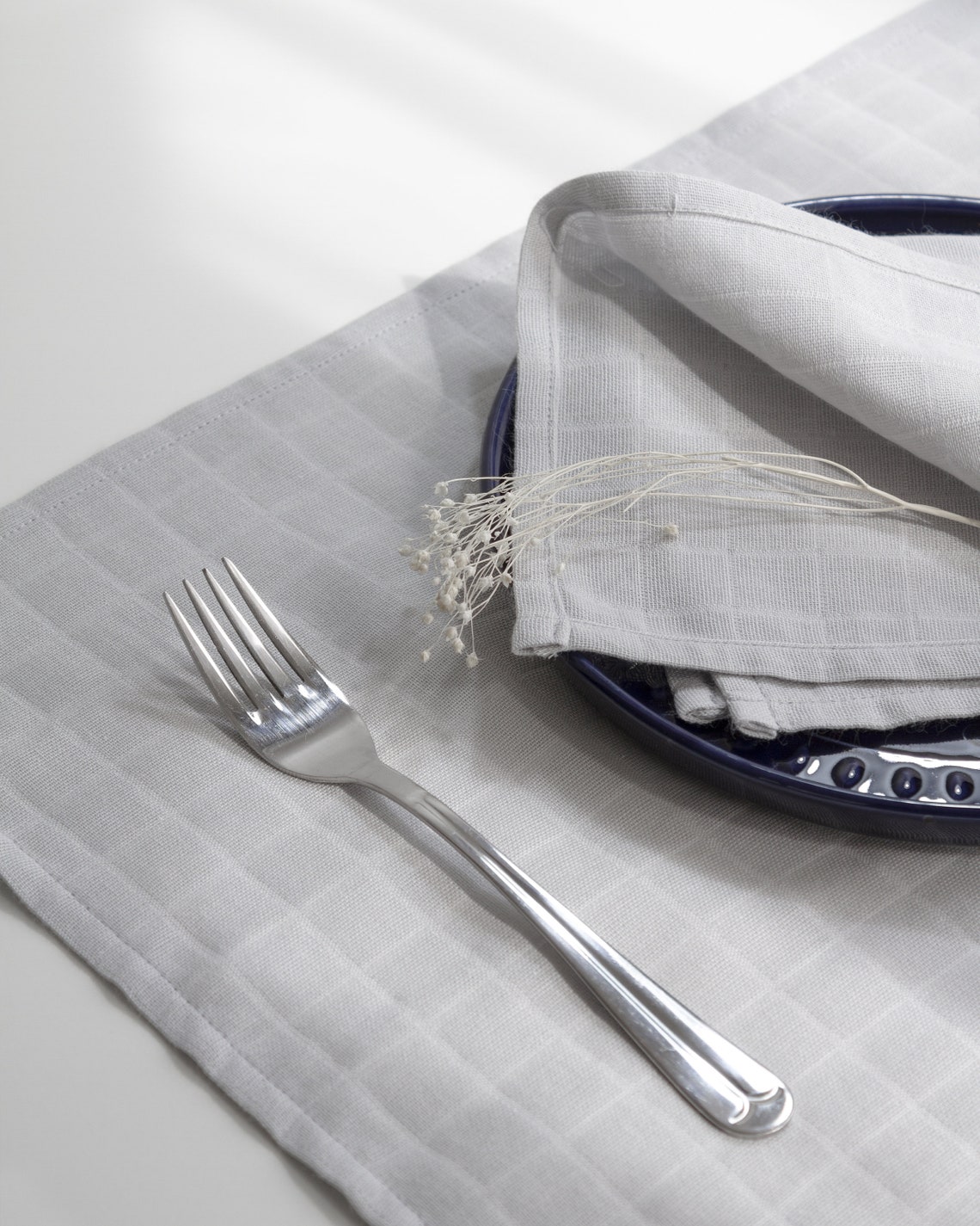 Muslin Placemats Light Gray Placemat Table Setting Serving Etsy