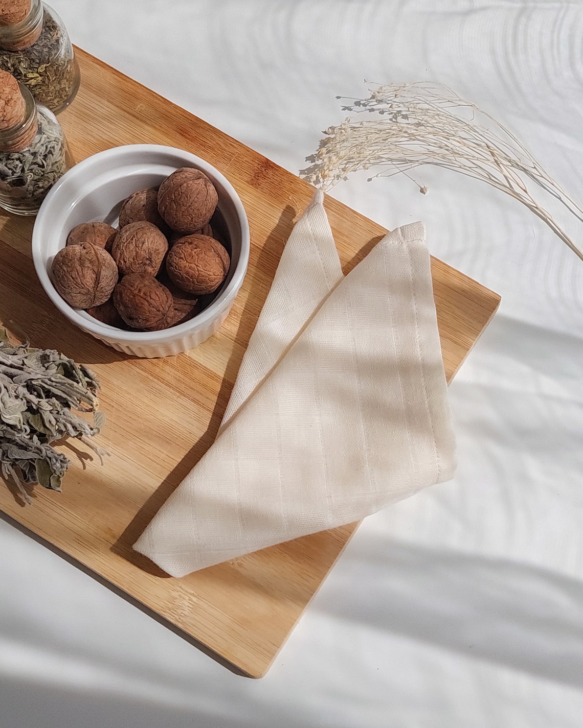 Muslin Napkin Beige Napkins Dinner Napkins Linen Table Etsy