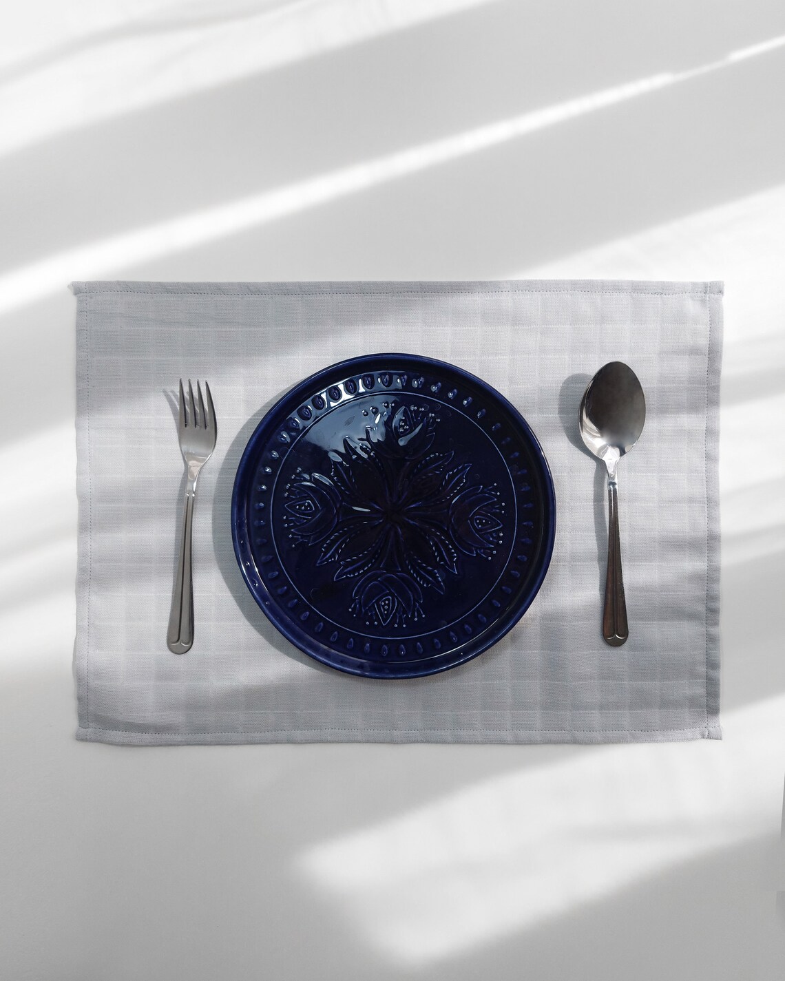 Muslin Placemats Light Gray Placemat Table Setting Serving Etsy