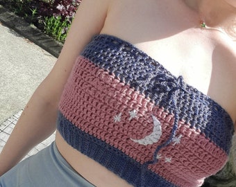 Crochet moon crop top