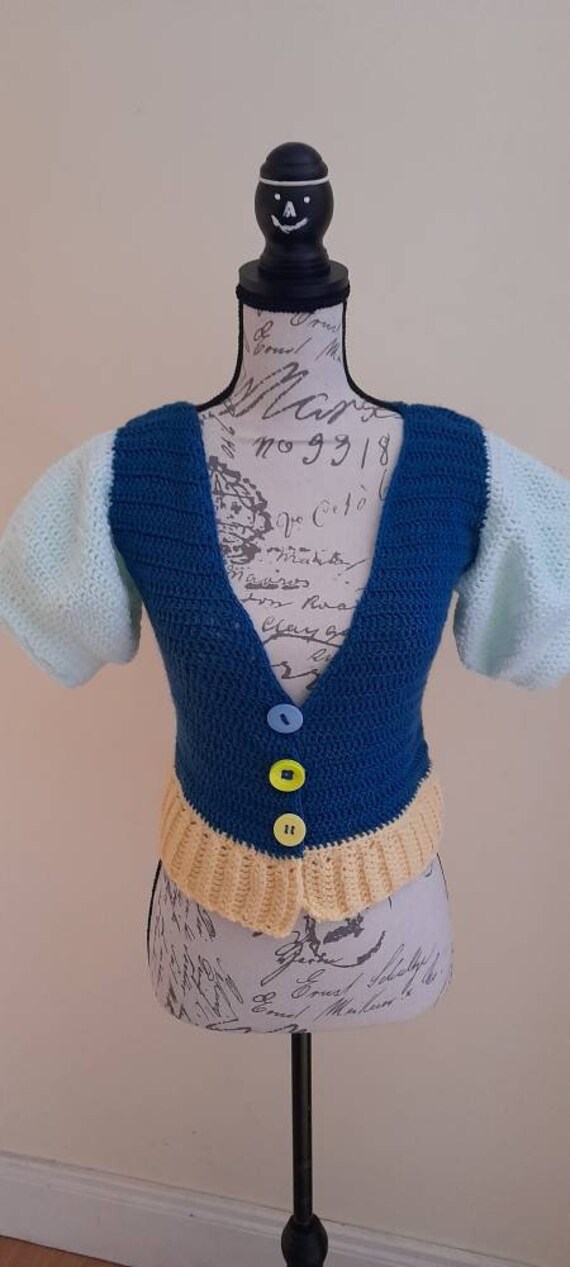 Puff Sleeve Crochet Cardigan Etsy