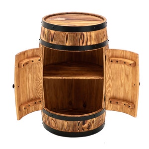 Drankenkast, drankkast, vatenkast handgemaakt van natuurlijk hout Barrel bar