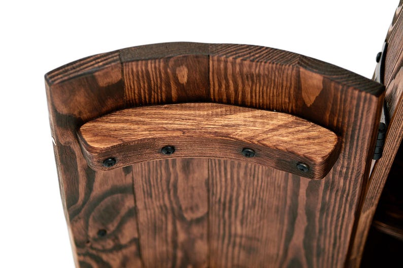 Fassbar aus Holz with LED Rollen, Barschrank, Weinregal Fass | Spirituosenschrank Rustikale Hausbar | Mobiler Barwagen | Geschenk für Männer image 13