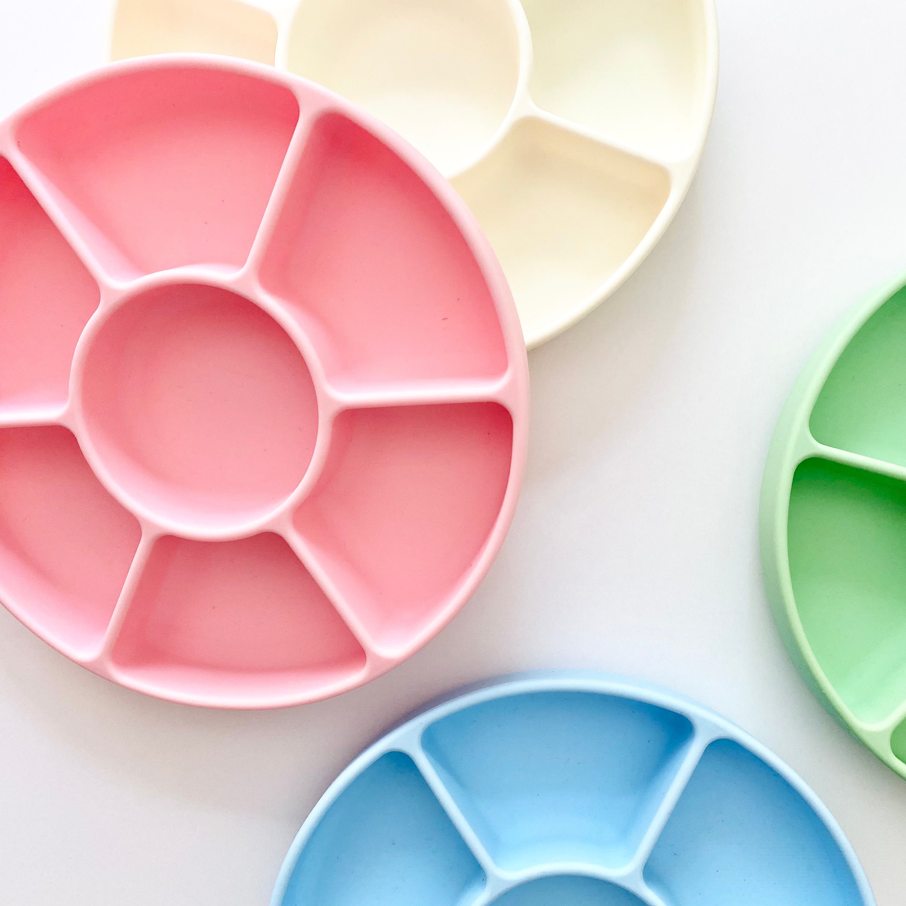 Dilly Dally Silicone Color Wheel Palettes - kids art supplies, paint palette, collecting, sensory play