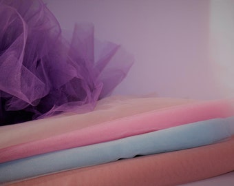 Top Quality 24 Colors of Tulle Fabric By The Yards, Lightweight Tulle For Dresses, Soft Illusion Mesh By The Skirts, Bolt, Party Wedding