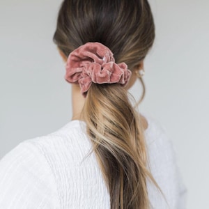 Velvet cotton scrunchie, Scrunchie hair tie, Handmade velvet scrunchie, Gift for her, party favor, Hair Accessories, Bridesmaids gifts