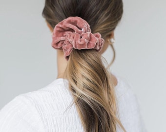 Handmade Velvet Cotton Scrunchie: Soft Hair Tie