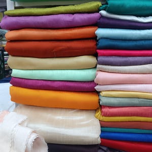 25 Colors Raw Silk Fabric, Dupioni Silk Fabric For Bridal Dresses, Raw Silk Fabric, Dupioni Silk Fabric Sold By The Meter