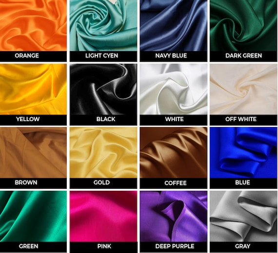 24 Color 100% Mulberry Silk Fabric, Silk Satin, Luxury Silk Satin