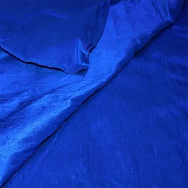Canal Blue Dupioni Silk Fabric