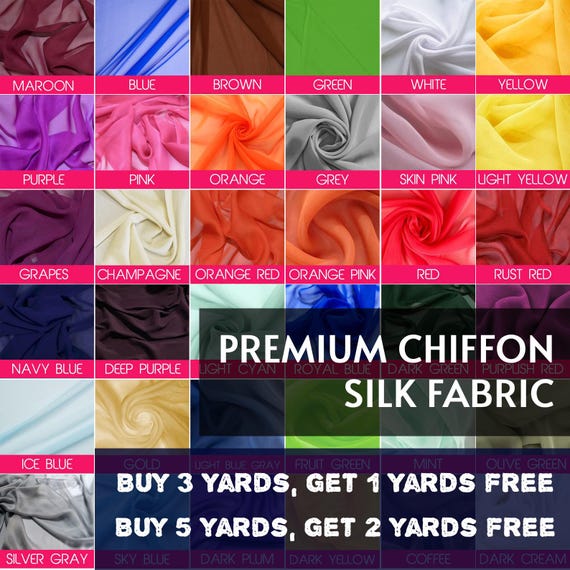 Pure Silk Chiffon Fabric: 6 Momme, Fashion, Dress, Scarf - 44" Wide - Etsy
