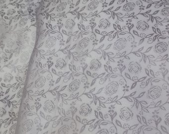 Cream color Jacquard Fabric: Indian Blended Brocade Damask Silk, Jacquard Fabric, Indian Wedding Bridal Dress Material