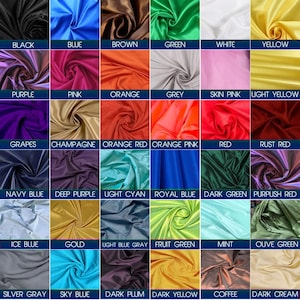 25 Color Silk Taffeta Fabric, Taffeta Silk Fabric, Plain Taffeta Silk Fabric, Dark and Light Taffeta Silk Fabric by the yard, Gown Fabric image 2