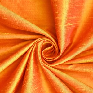 Orange 202 Embroidery Dupioni Silk Fabric main image 0
